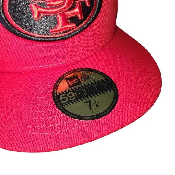 San Francisco 49ers New Era Fitted Cap - Red - Size 7 1/4 - Picture 7 of 9